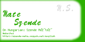 mate szende business card